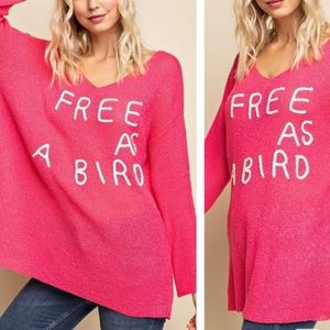 Free as a Bird Knit Oversized Tunic sweater